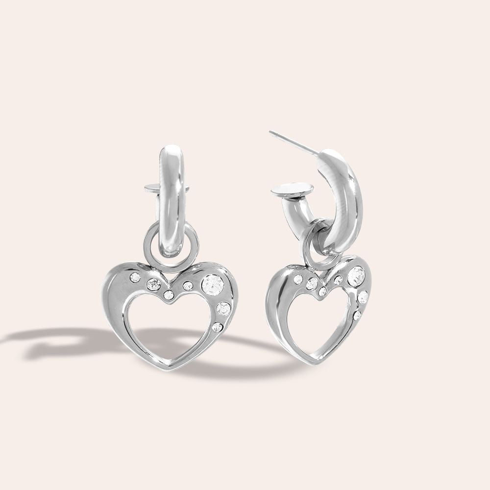 Super hol hart met diamanten