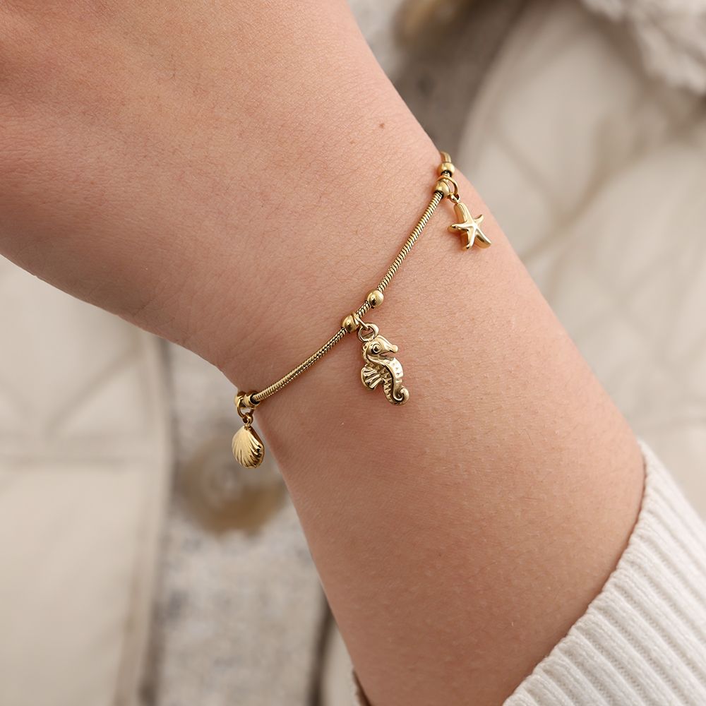 17cm Seehorse Star roestvrijstalen armband