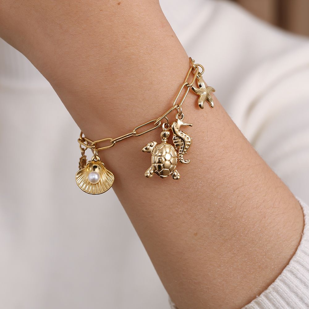 16cm Ocean Love Pearl roestvrijstalen armband