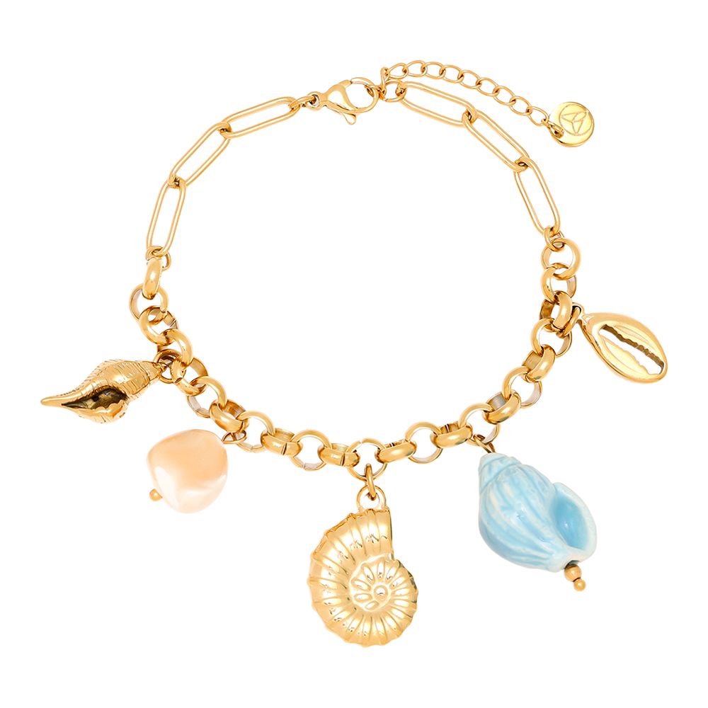 17cm Blue Ocean Love roestvrijstalen armband