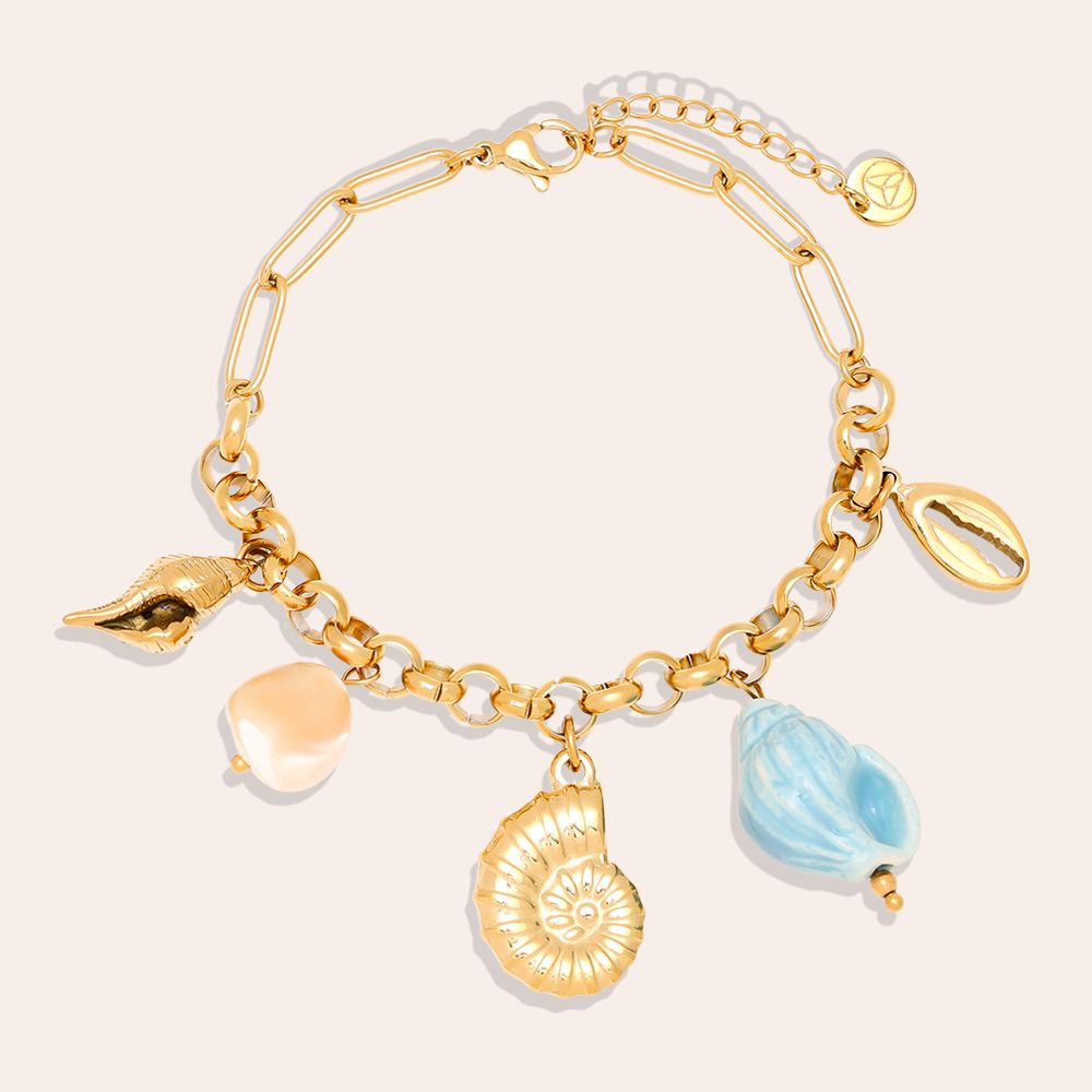 17cm Blue Ocean Love roestvrijstalen armband