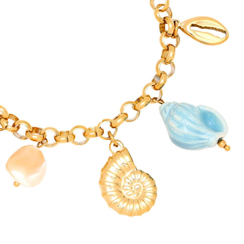 17cm Blue Ocean Love roestvrijstalen armband