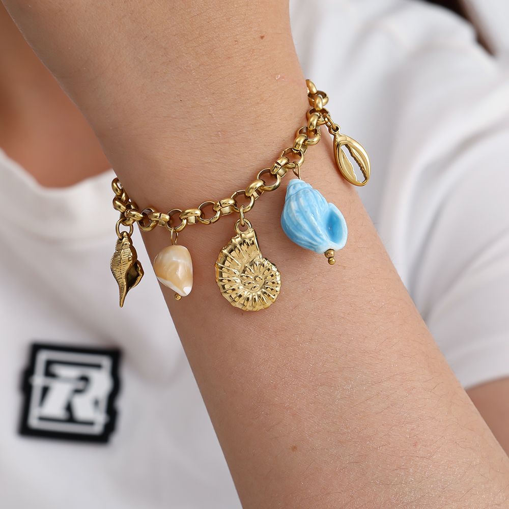 17cm Blue Ocean Love roestvrijstalen armband