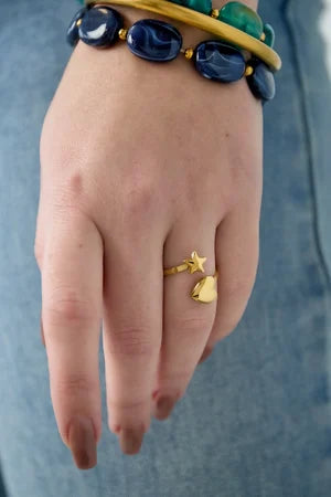 ring met hart en ster