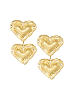 Bubbly hart oorbellen