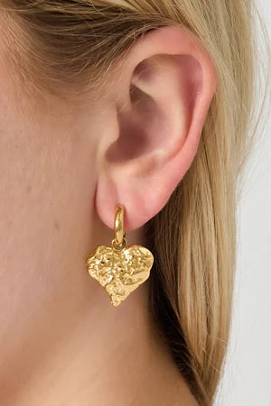 Textured Hearts oorbellen