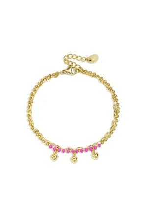Dubbele armband met kralen en hartjes charms